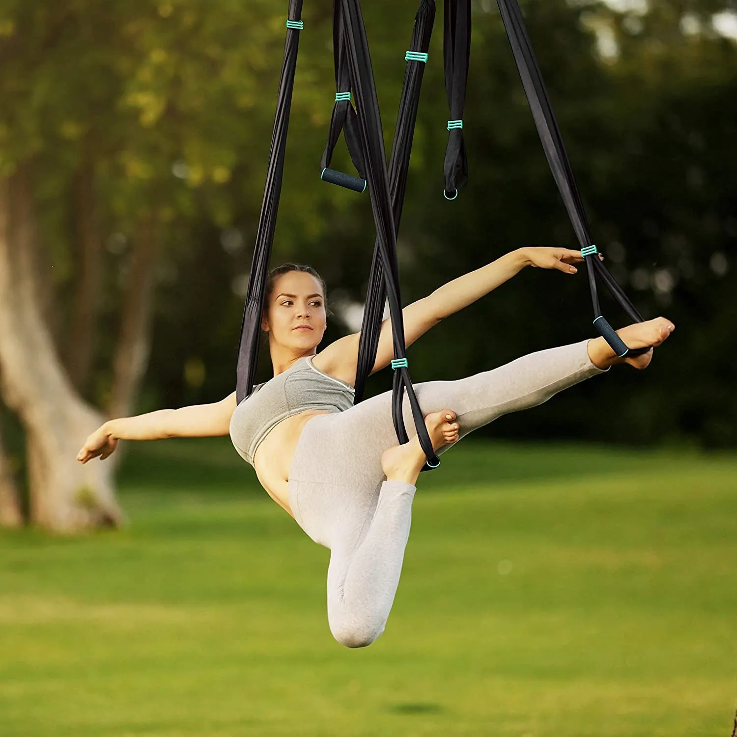 Premium Aerial Hammock anti Gravity  Swing Kit - Acrobat Flying Sling Set for Indoor and Outdoor Inversion Therapy
