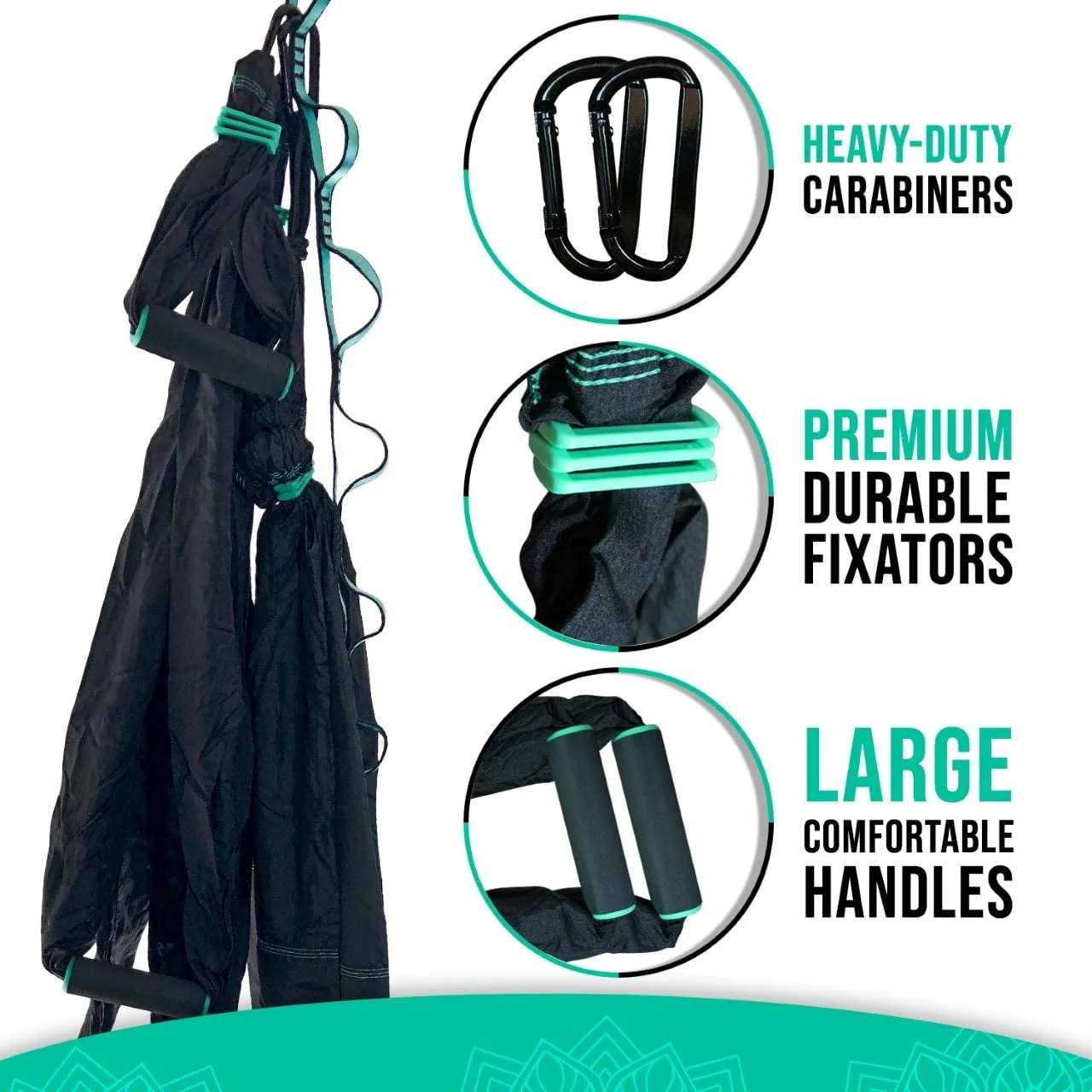 Premium Aerial Hammock anti Gravity  Swing Kit - Acrobat Flying Sling Set for Indoor and Outdoor Inversion Therapy