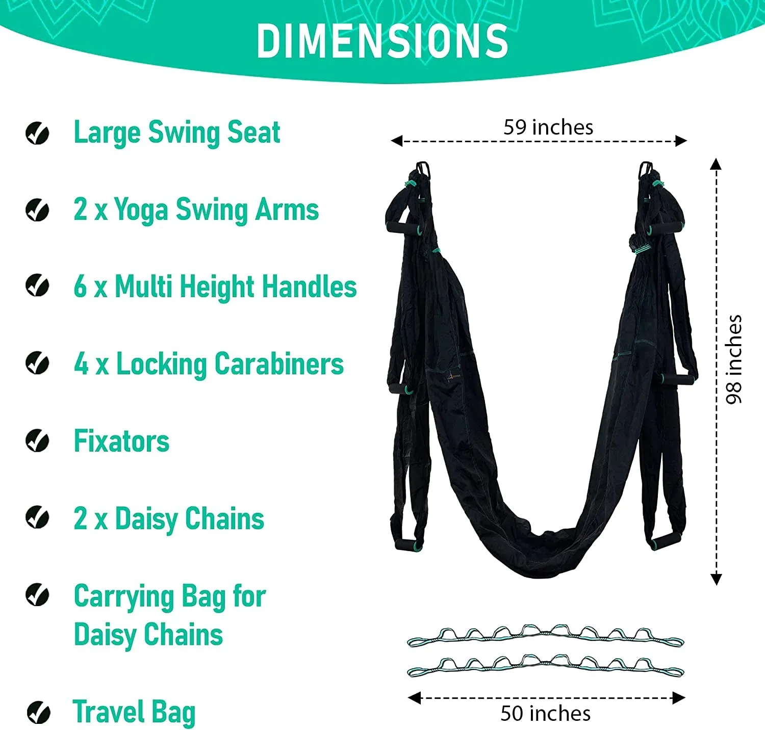 Premium Aerial Hammock anti Gravity  Swing Kit - Acrobat Flying Sling Set for Indoor and Outdoor Inversion Therapy