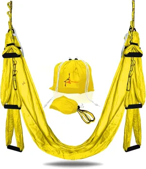 Premium Aerial Hammock Anti gravity Yoga Swing Kit - Acrobat Flying Sling Set for Indoor and Outdoor Inversion Therapy