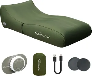 PS2 Inflatable Lounger Air Sofa Chair, Built-in Air Pump Self-Inflatable Air Sofa Couch, Perfect for Beach Chair Camping Chairs or Portable Hammock for Outdoor Backyard Blow Up Lounger