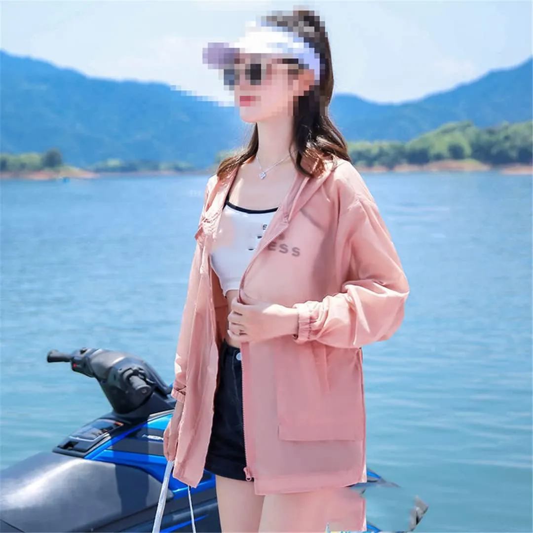 Pulcykp Women Loose Ice Silk Jacket Walking Travel and Fishing Outdoor Sports Clothing