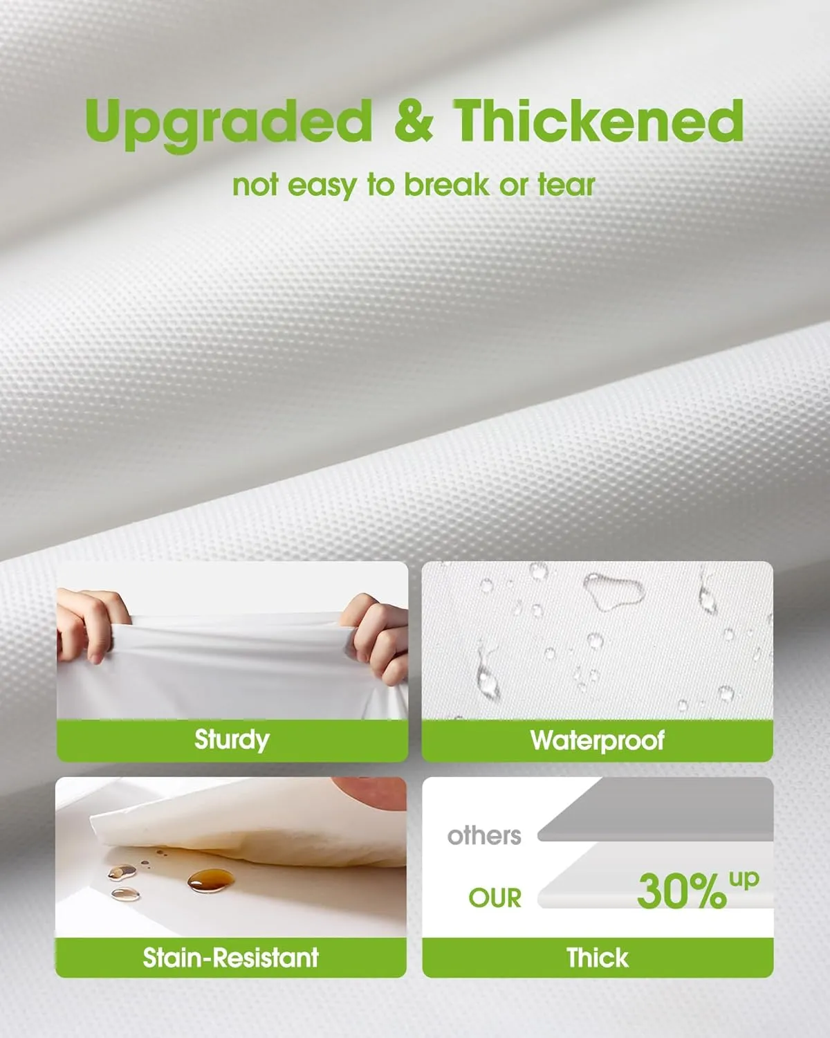 Pureegg Plastic Table Cloth Disposable 20 Pack, 54 x 108 Inch Table Cloths, Party, Picnic, Wedding, Decorative Tablecloths, Rectangle, White Plastic Cover, Leakproof & Sturdy, White