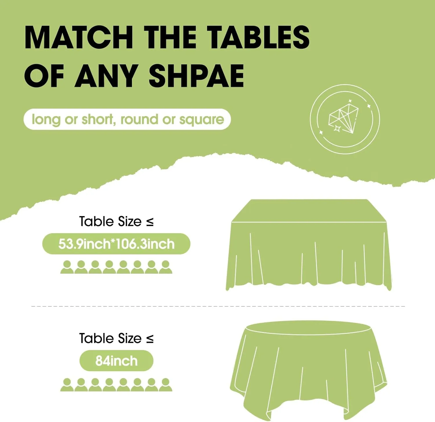 Pureegg Plastic Table Cloth Disposable 20 Pack, 84'' Round Table Cloths, Party, Picnic, Wedding, Decorative Tablecloths, Round, White Plastic Cover, Leakproof & Sturdy, White