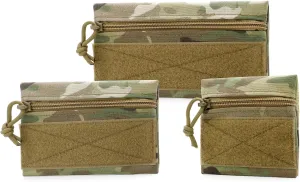 Qavctw 3 Pcs Tactical Admin Pouch with Hook and Loop Storage Bags - Hanging Pouches for Backpack Accessories