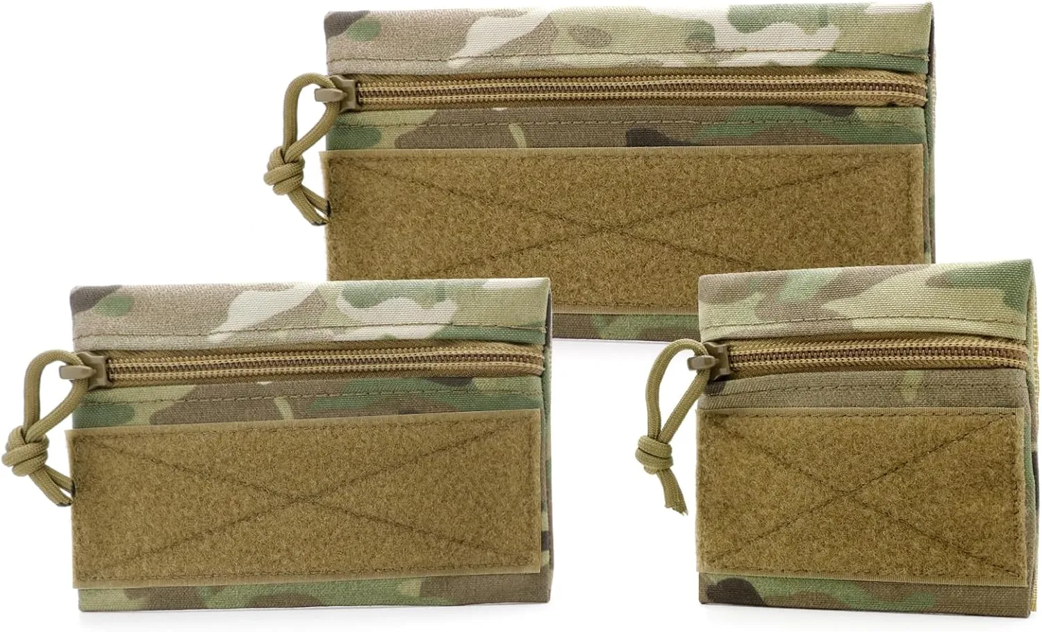 Qavctw 3 Pcs Tactical Admin Pouch with Hook and Loop Storage Bags - Hanging Pouches for Backpack Accessories