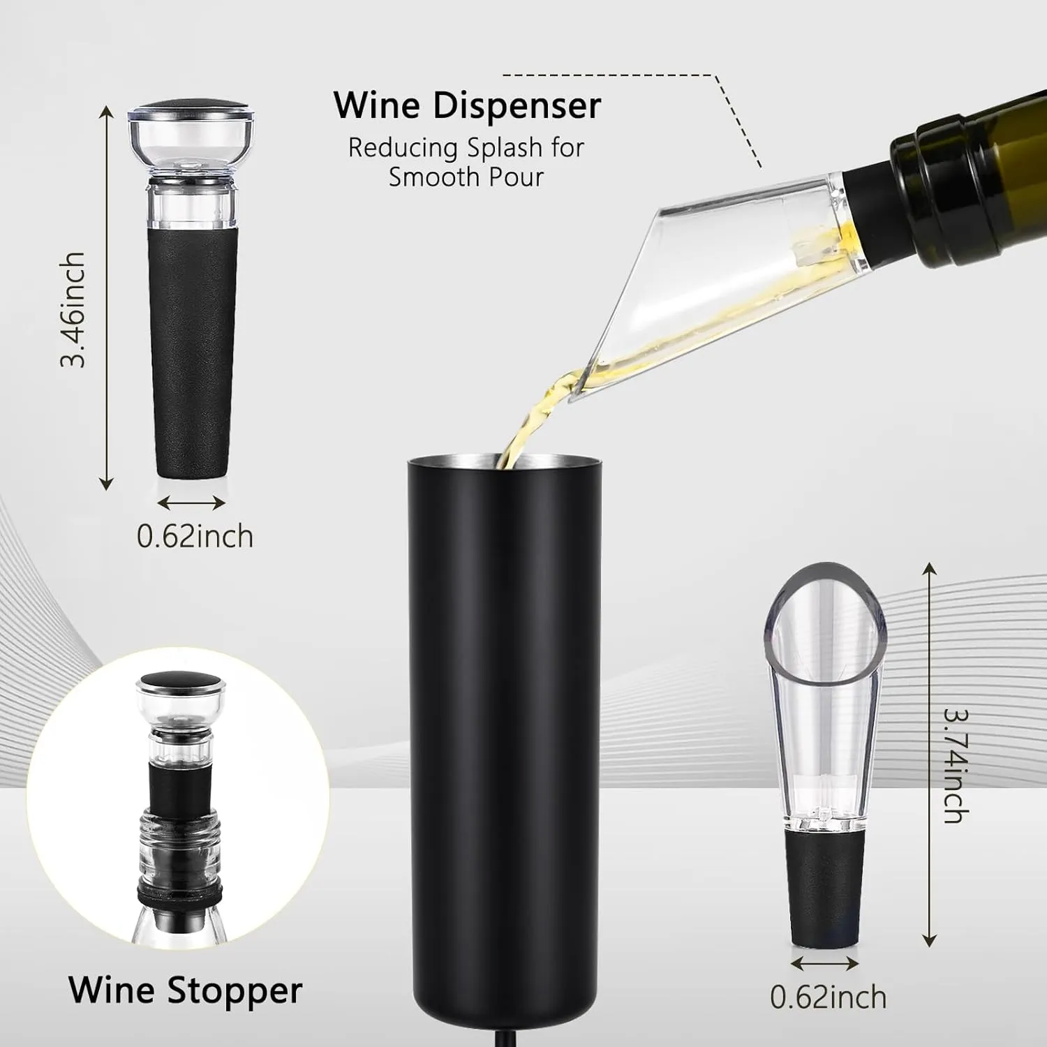Qtencas 2 Pack Insulated Stainless Steel Champagne Glasses, Champagne Flutes Set of 2, 6oz Unbreakable Reusable Stemmed Champagne Glasses for Party Birthday Christmas Wedding Anniversary, Black