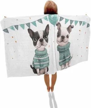 Quick-Drying Microfiber Beach Towel, Cute Dog Soft Absorbent Bath Shower Towels, Farmhouse Country Green Lightweight Portable Towel/Blanket for Travel/Swimming Pool/Camping/Yoga/Gym，35x70 Inch