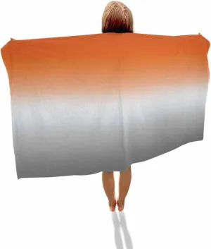 Quick-Drying Microfiber Beach Towel, Modern Simple Soft Absorbent Bath Shower Towels, Orange Gray Gradient Lightweight Portable Towel/Blanket for Travel/Swimming Pool/Camping/Yoga/Gym，35x70 Inch