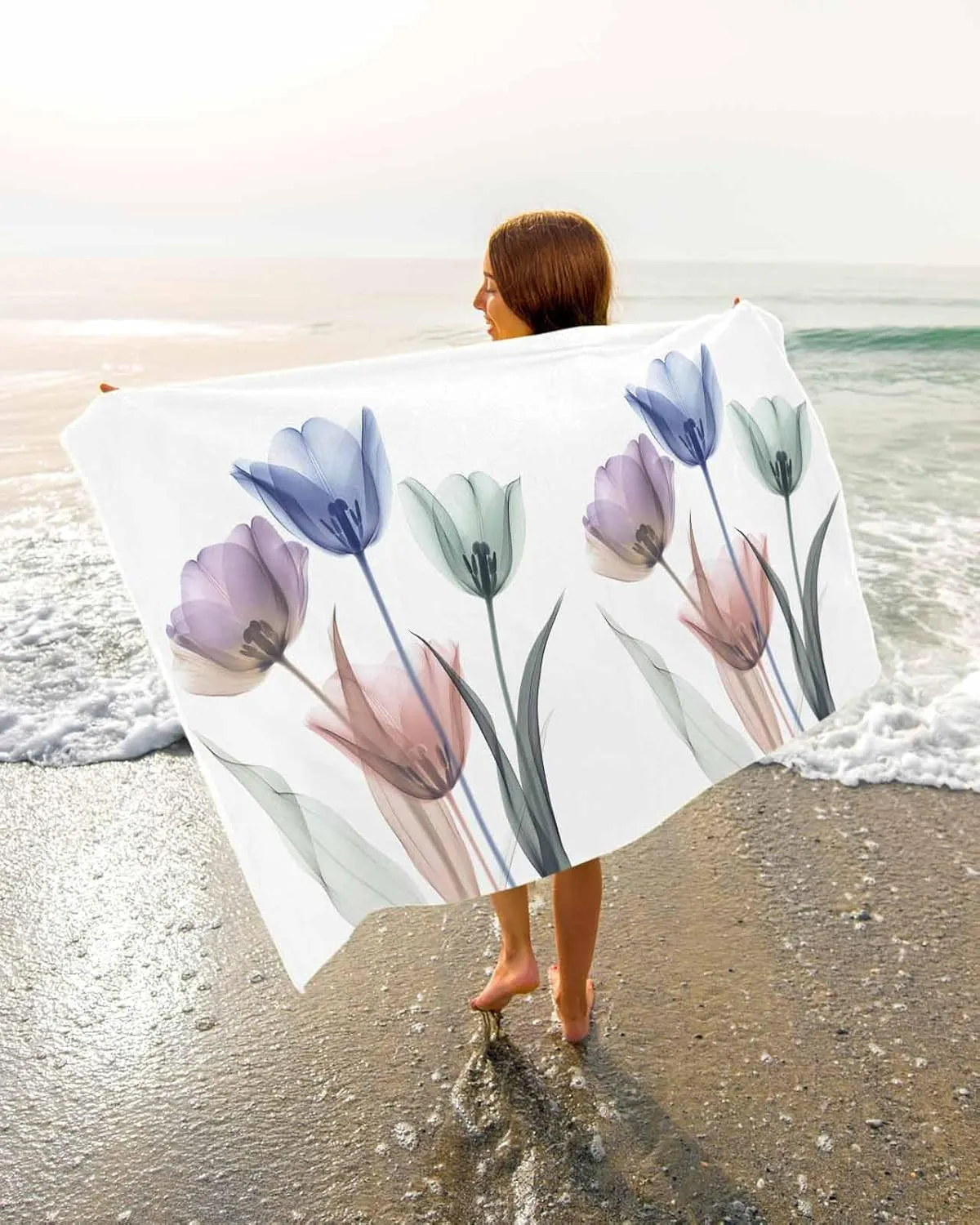 Quick-Drying Microfiber Beach Towel, Simple Modern Soft Absorbent Bath Shower Towels, Rustic Floral Lightweight Portable Towel/Blanket for Travel/Swimming Pool/Camping/Yoga/Gym，35x70 Inch