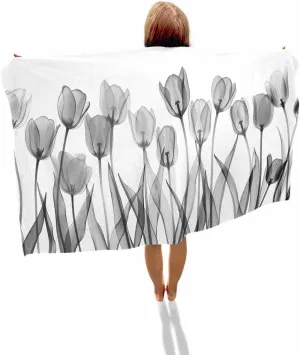 Quick-Drying Microfiber Beach Towel, Simple Modern Soft Absorbent Bath Shower Towels, Rustic Gray Floral Lightweight Portable Towel/Blanket for Travel/Swimming Pool/Camping/Yoga/Gym，35x70 Inch