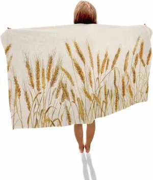 Quick-Drying Microfiber Beach Towel, Vintage Wheat Soft Absorbent Bath Shower Towels, Farmhouse Rustic Country Lightweight Portable Towel/Blanket for Travel/Swimming Pool/Camping/Yoga/Gym，35x70 Inch