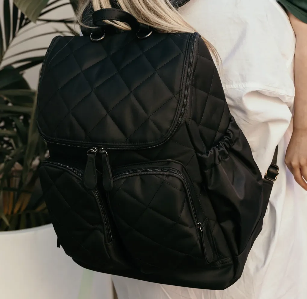 *Quilt Nappy Backpack - Black - OIOI
