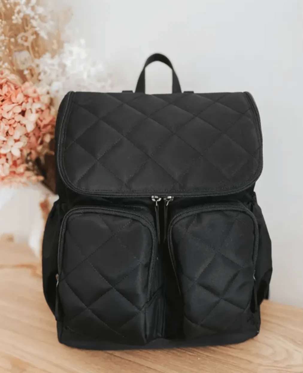 *Quilt Nappy Backpack - Black - OIOI