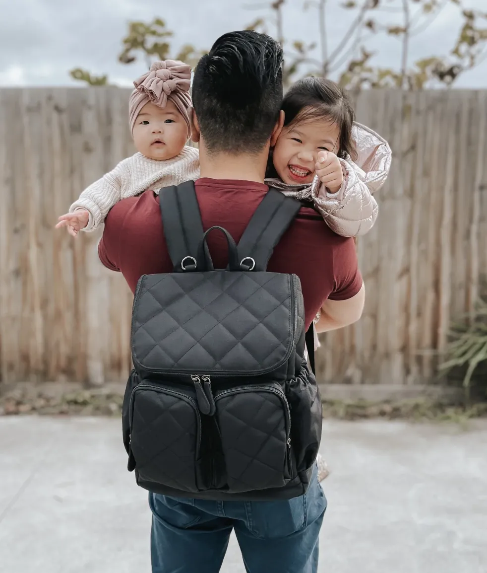 *Quilt Nappy Backpack - Black - OIOI