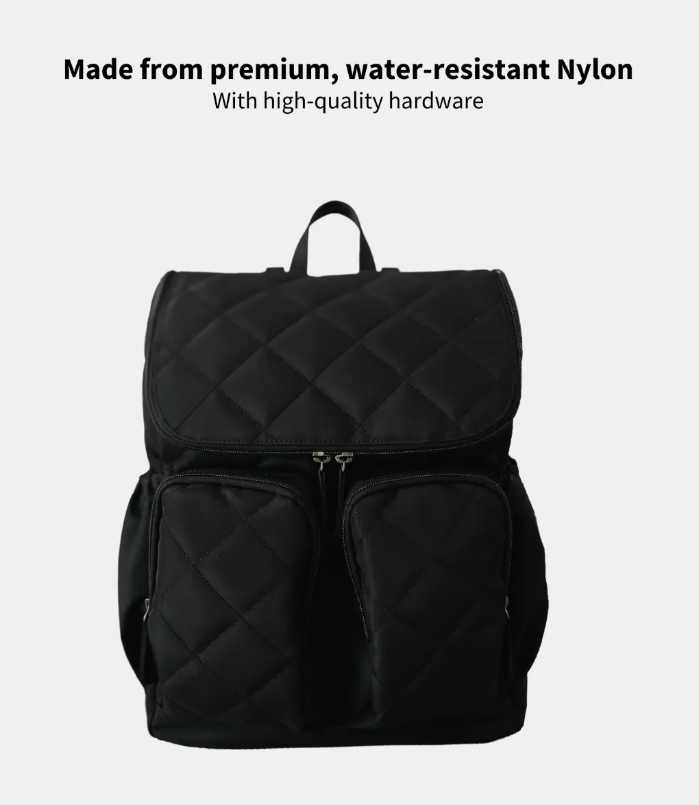 *Quilt Nappy Backpack - Black - OIOI