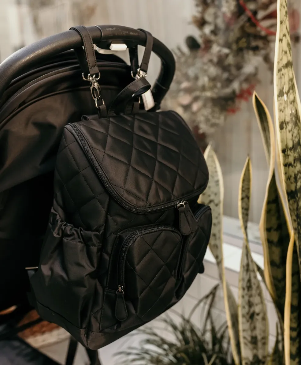 *Quilt Nappy Backpack - Black - OIOI