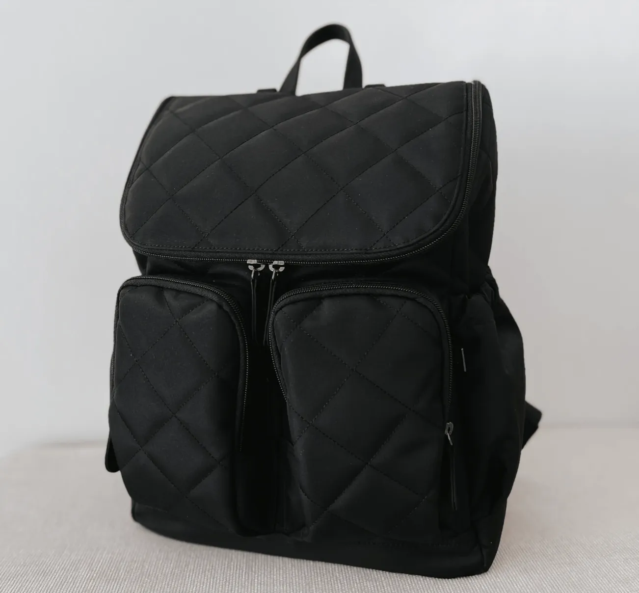 *Quilt Nappy Backpack - Black - OIOI