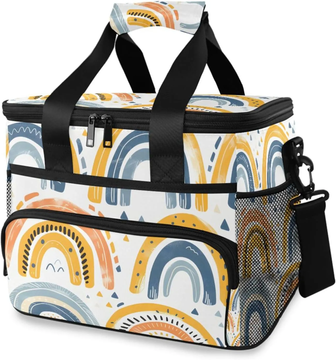 Rainbow Childish Cute Cooler Bag Insulated Cooler Soft Sided Cooler 24 Can Portable Picnic Bag Large Leakproof Lunch Bag Box for Beach Grocery Camping Travel Car Men Women