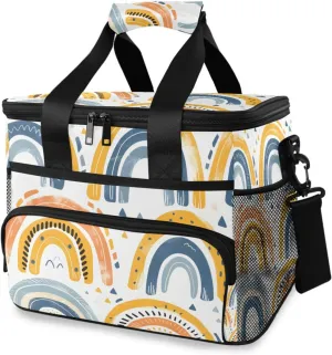 Rainbow Childish Cute Cooler Bag Insulated Cooler Soft Sided Cooler 24 Can Portable Picnic Bag Large Leakproof Lunch Bag Box for Beach Grocery Camping Travel Car Men Women