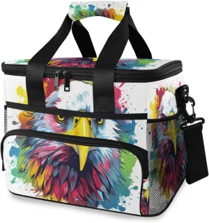 Rainbow Eagle White Cooler Bag Insulated Cooler Soft Sided Cooler 24 Can Portable Picnic Bag Large Leakproof Lunch Bag Box for Beach Grocery Camping Travel Car Men Women