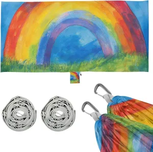 Rainbow The Rain Outdoor Hammocks with Hanging Rope Indoor Hammock for Camping & Hiking Essential