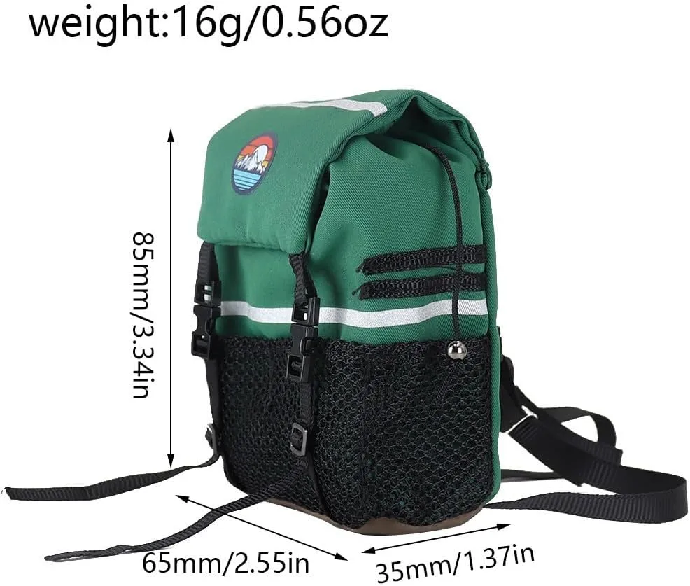 Rc Simulation Backpack Shovel Storage Bag Luggage Bag Handbag Decoration for 1/8 1/10 RC Crawler Car Axial SCX10 TRX4 D90-RC Crawler Car Accessories (Backpack with Shovel-White)