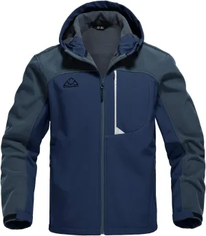 Rdruko Men's Soft Shell Jacket Fleece Lined Waterproof Lightweight Hiking Hooded Winter Jacket