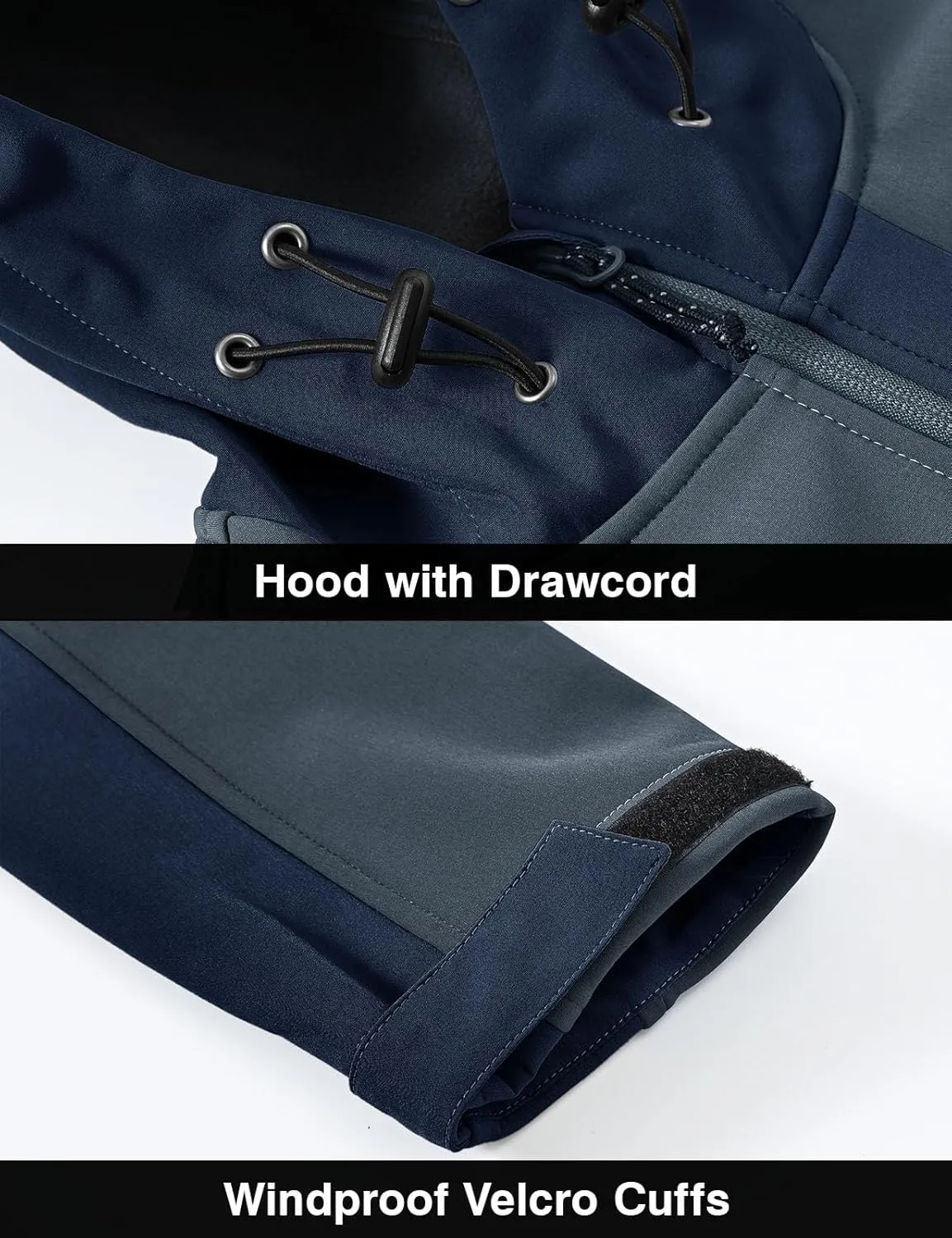 Rdruko Men's Soft Shell Jacket Fleece Lined Waterproof Lightweight Hiking Hooded Winter Jacket