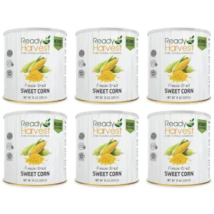Ready Harvest Freeze-Dried Sweet Corn Canned Corn Vegetable Emergency Food Survival Camping Bug Out Bag #10 Can 25-Year Shelf Life 19oz 6 Cans