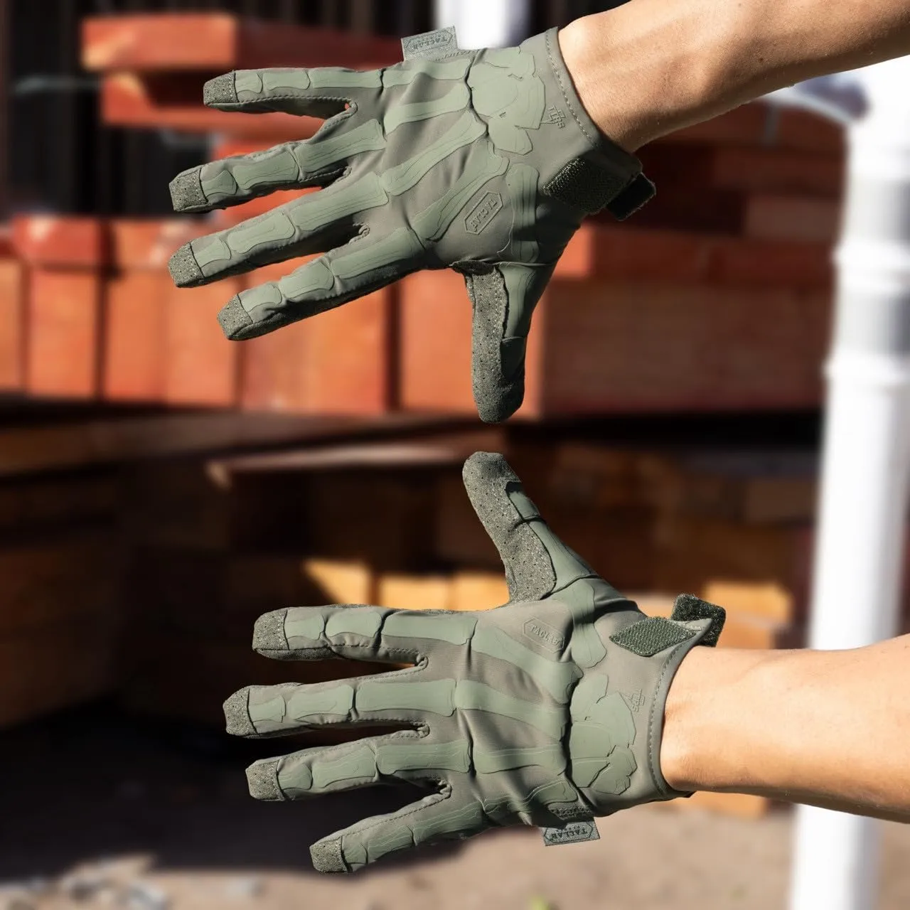 Reaper Ranger Green Skeleton Gloves - Thin and Lightweight for Airsoft, Paintball, Cycling, Motorcycle, Multipurpose