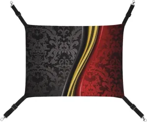Red and Black and Gold Wallpaper Designs Cat Hanging Hammock Soft Breathable Pet Cage Dog Hammock with Adjustable Straps and Metal Hooks