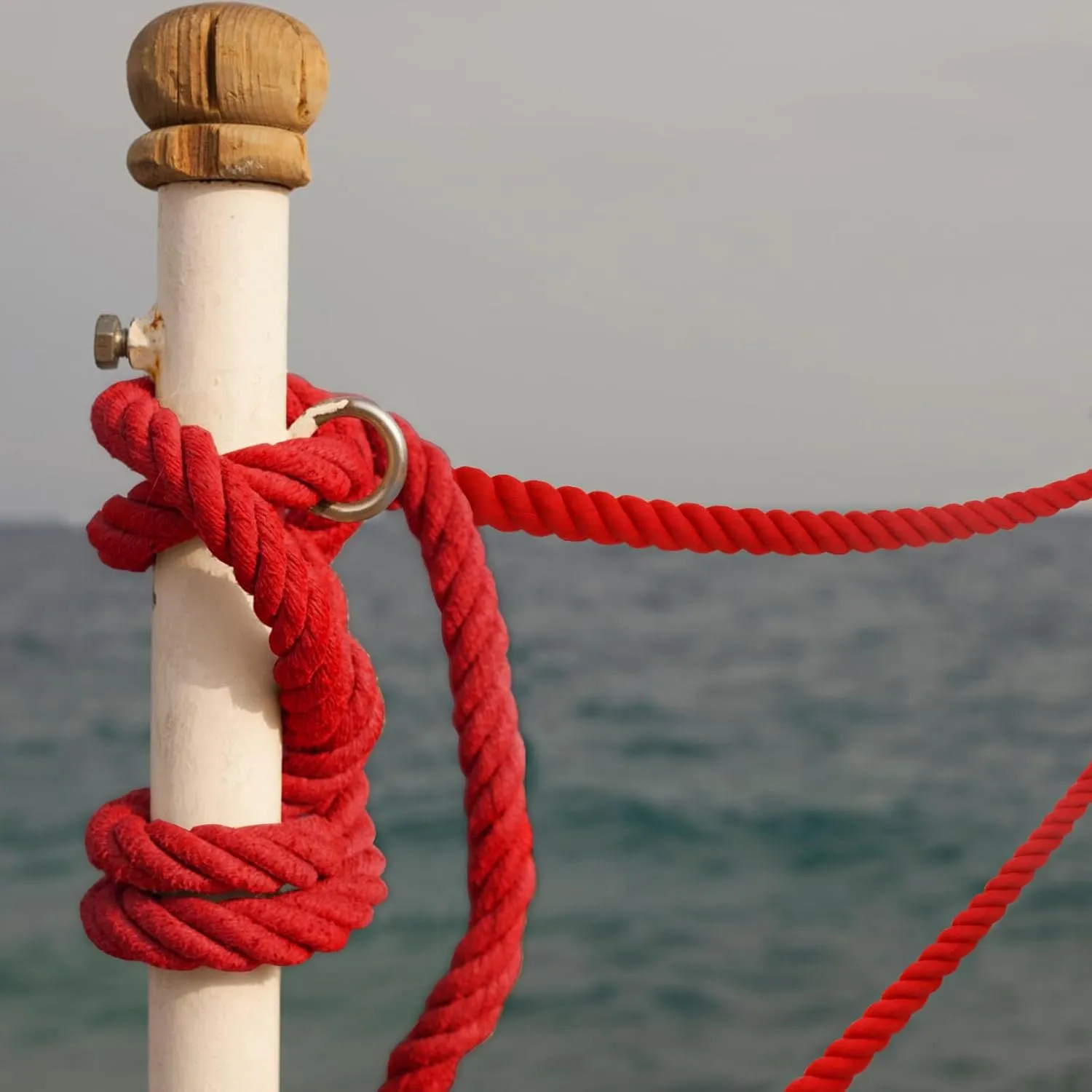 Red Rope 1 Inch x 25 Feet Thick Cotton Rope for for Landscaping, Railing,Decorating,Wedding,Tug of War