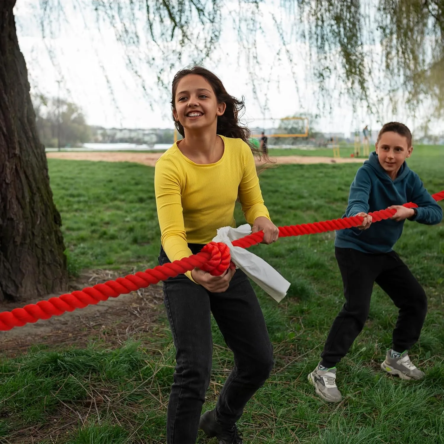 Red Rope 1 Inch x 25 Feet Thick Cotton Rope for for Landscaping, Railing,Decorating,Wedding,Tug of War