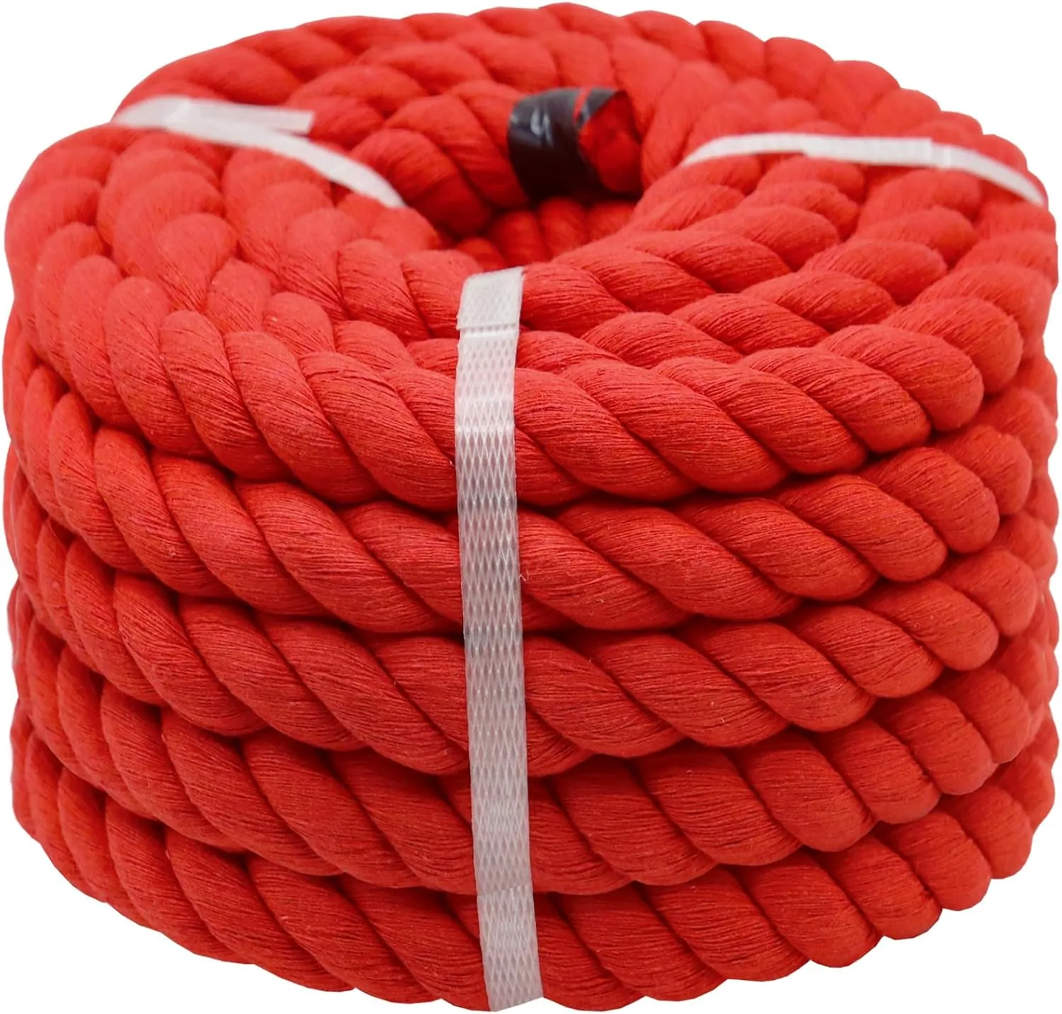 Red Rope 1 Inch x 25 Feet Thick Cotton Rope for for Landscaping, Railing,Decorating,Wedding,Tug of War