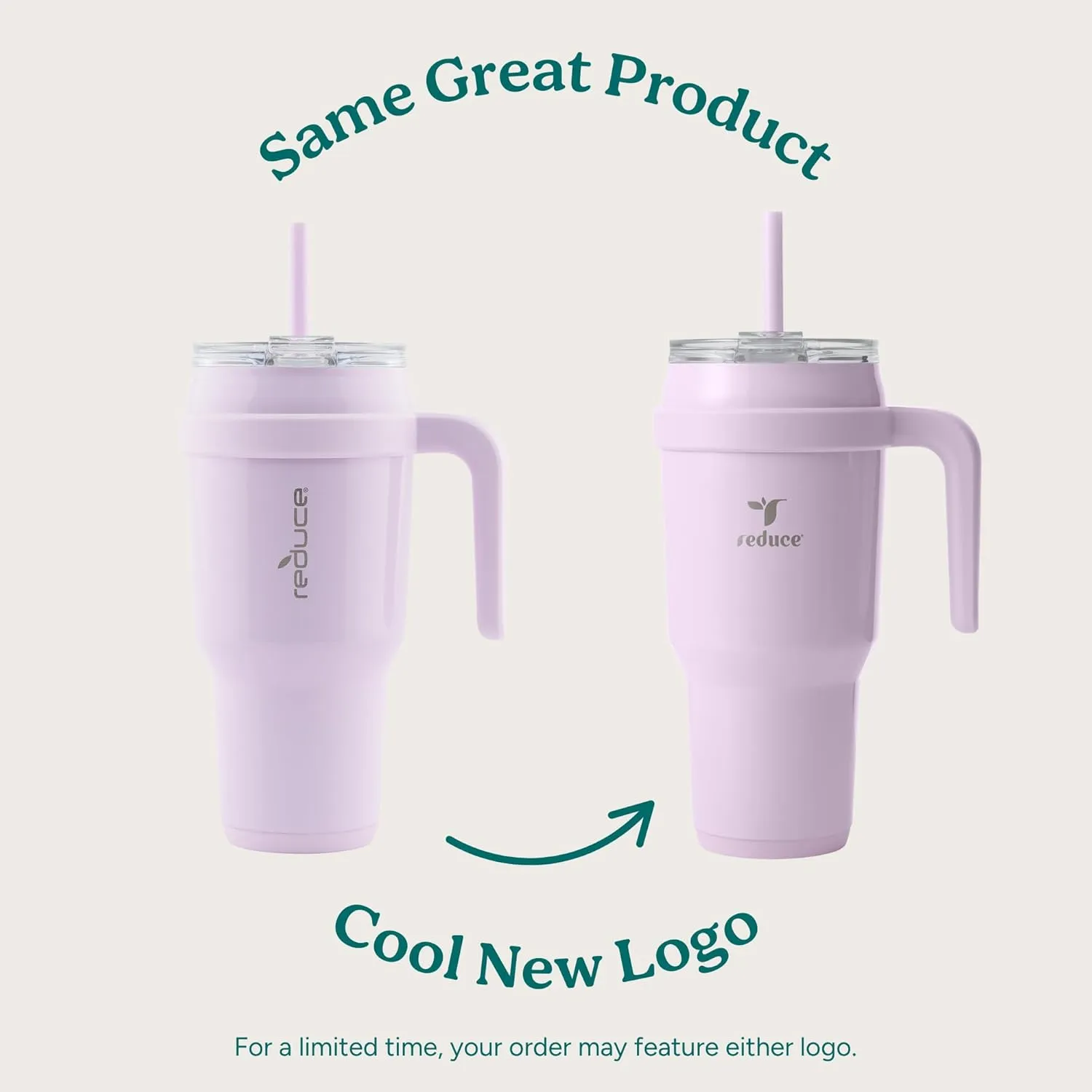 REDUCE 40 oz Stainless Steel Tumbler with Handle - Dual-Wall Vacuum Insulated Travel Mug, Sweat-Proof Lid & Reusable Straw - Keeps Drinks Cold for 24 Hrs, Fits Cupholders, Dishwasher Safe - Daiquiri