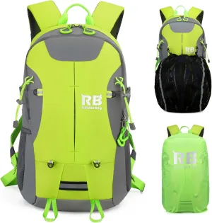 Reflective Motorcycle Backpack 35L, Lightweight Water-Resistant Daypack with Laptop Pocket for Commuting, Biking, and Daily Use – Green