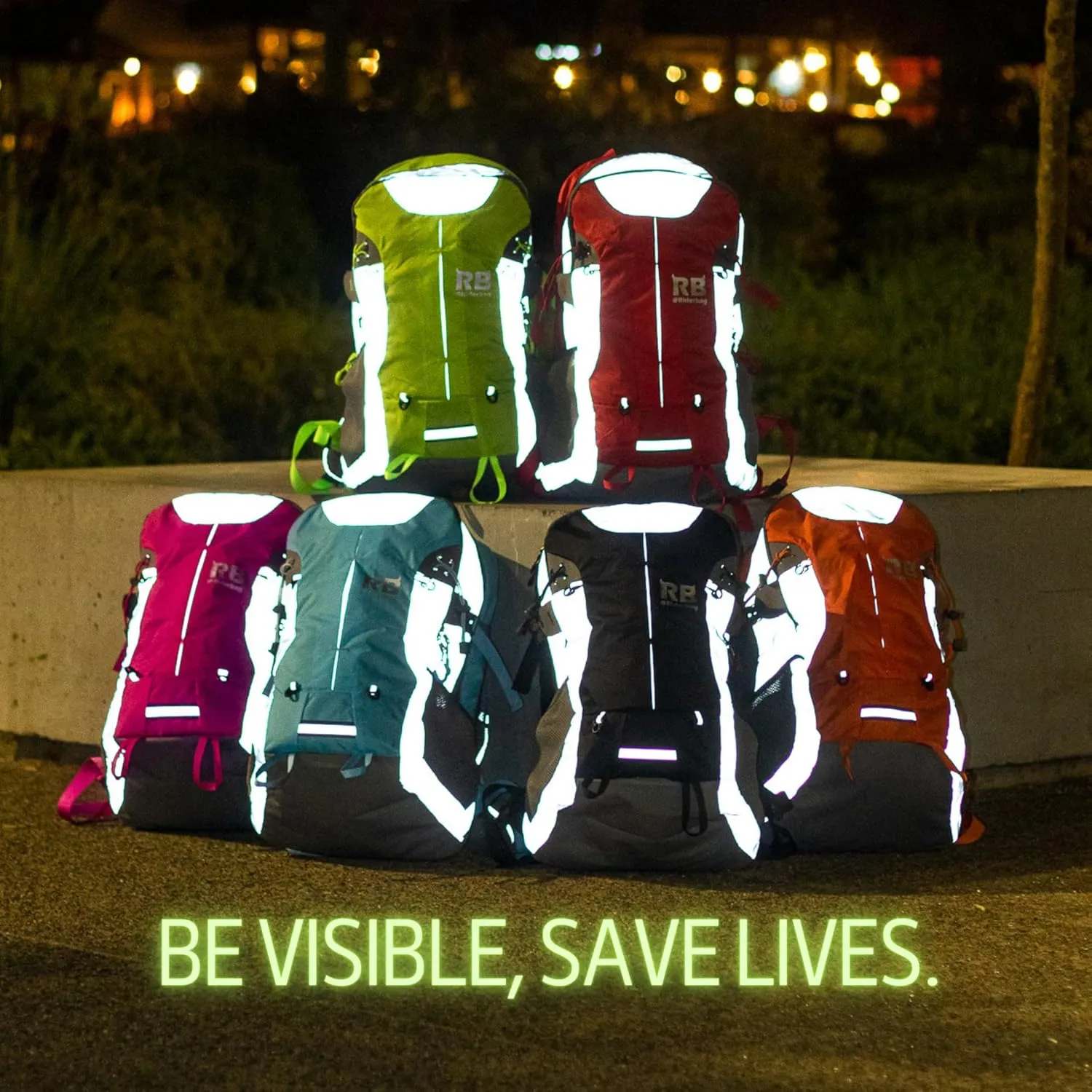 Reflective Motorcycle Backpack 35L, Lightweight Water-Resistant Daypack with Laptop Pocket for Commuting, Biking, and Daily Use – Green