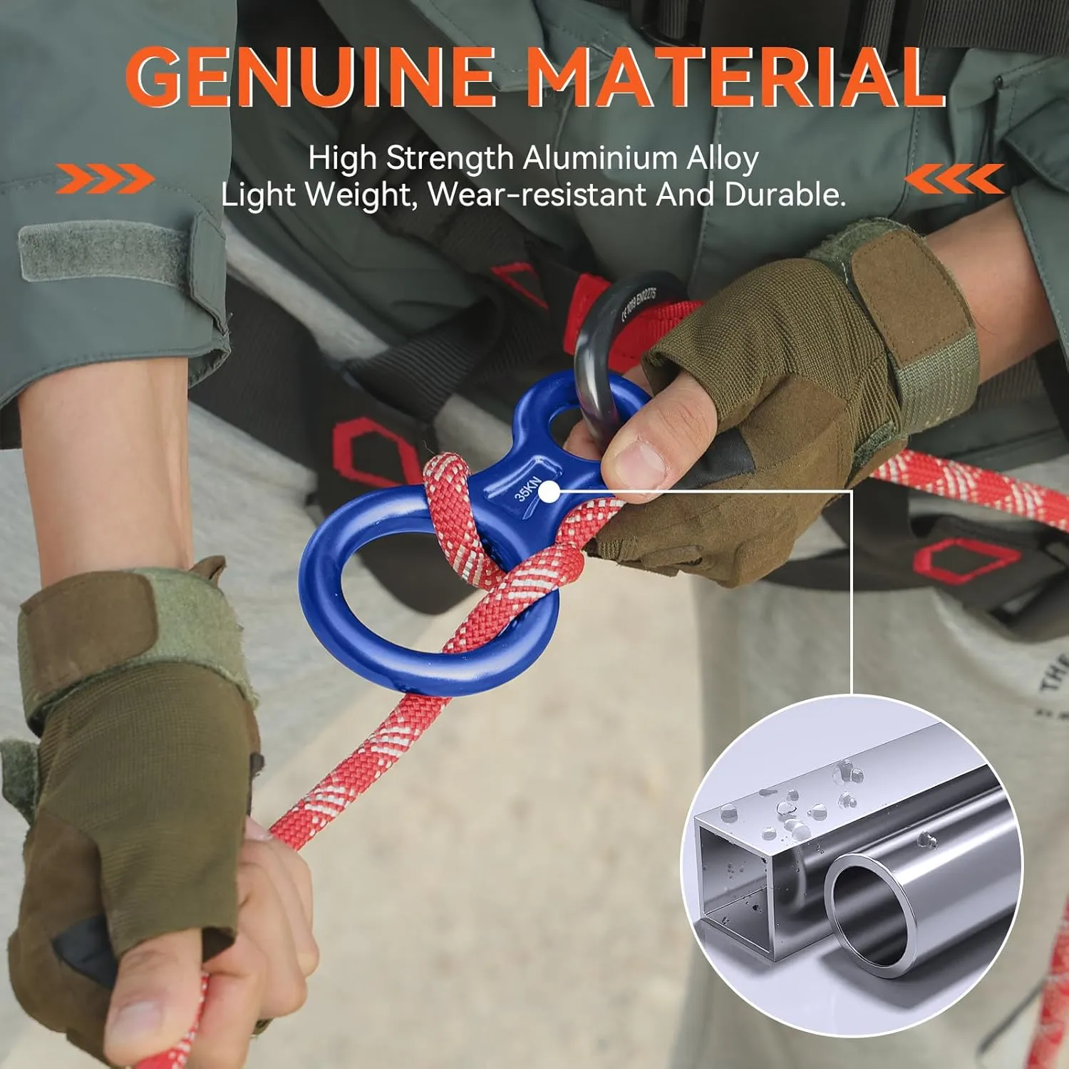 Rescue Figure 8 Descender Climbing Gear Downhill Equipment 35KN/3500kg 7075 Aluminum Alloy Rigging Plate for Climbing Belaying and Rappeling Device