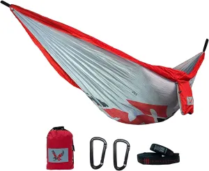 Rincon Official (Eastern Washington) University College Hammock - Premium 210T Nylon, Spacious 112 x 74 inches (LxW) Double & Single Camping Hammock - Portable Outdoor Gear for Students and Alumni