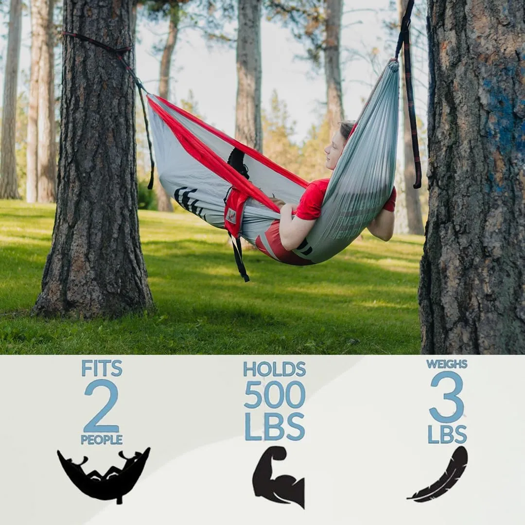 Rincon Official (Eastern Washington) University College Hammock - Premium 210T Nylon, Spacious 112 x 74 inches (LxW) Double & Single Camping Hammock - Portable Outdoor Gear for Students and Alumni