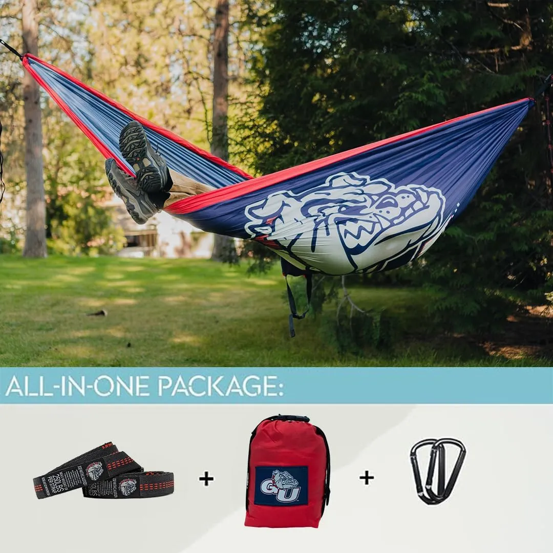 Rincon Official (Gonzaga University) College Hammock - Premium 210T Nylon, Spacious 112 x 74 inches (LxW) Double & Single Camping Hammock - Portable Outdoor Adventure Gear for Students and Alumni
