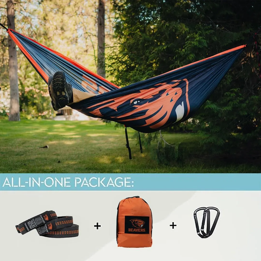 Rincon Official (Oregon State University) University College Hammock - Premium 210T Nylon, Spacious 112 x 74 inches (LxW) Double & Single Camping Hammock - Portable Gear for Students and Alumni