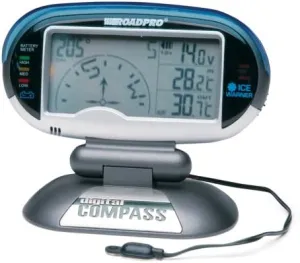 RoadPro Digital Compass, Inside & Outside Temperature, Voltage Meter and Ice Alert