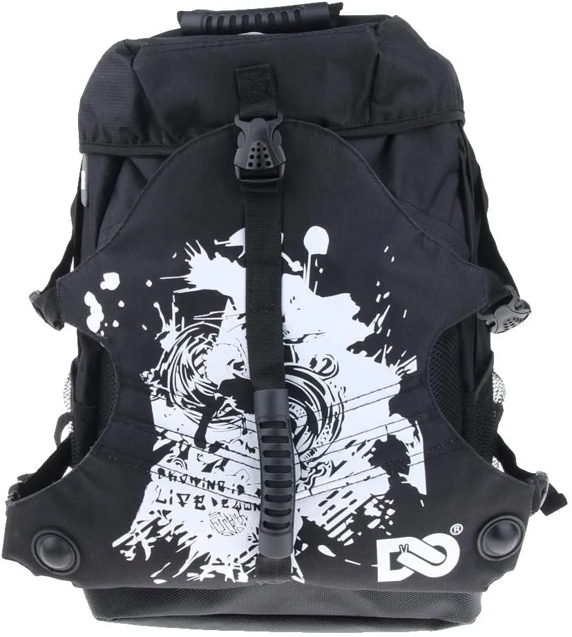 Roller Inline Skates Backpack Skating Shoes Boots Storage Bag for Helmet,Knee Elbow and Wrist Protection Pads