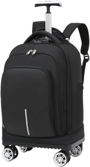 Rolling Backpack Wheeled Laptop Backpack Waterproof Stowable Straps 18inch Business Bag Computer Bag for Business Camping