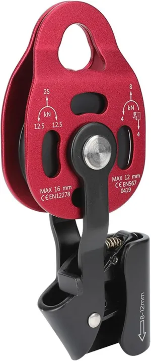 Rope Pulley Block, 4KN Aluminium Swivel Pulley, Climbing Pulley for 8-12mm Rope, Rigging Pulley for Tree Work and Rescue Systems
