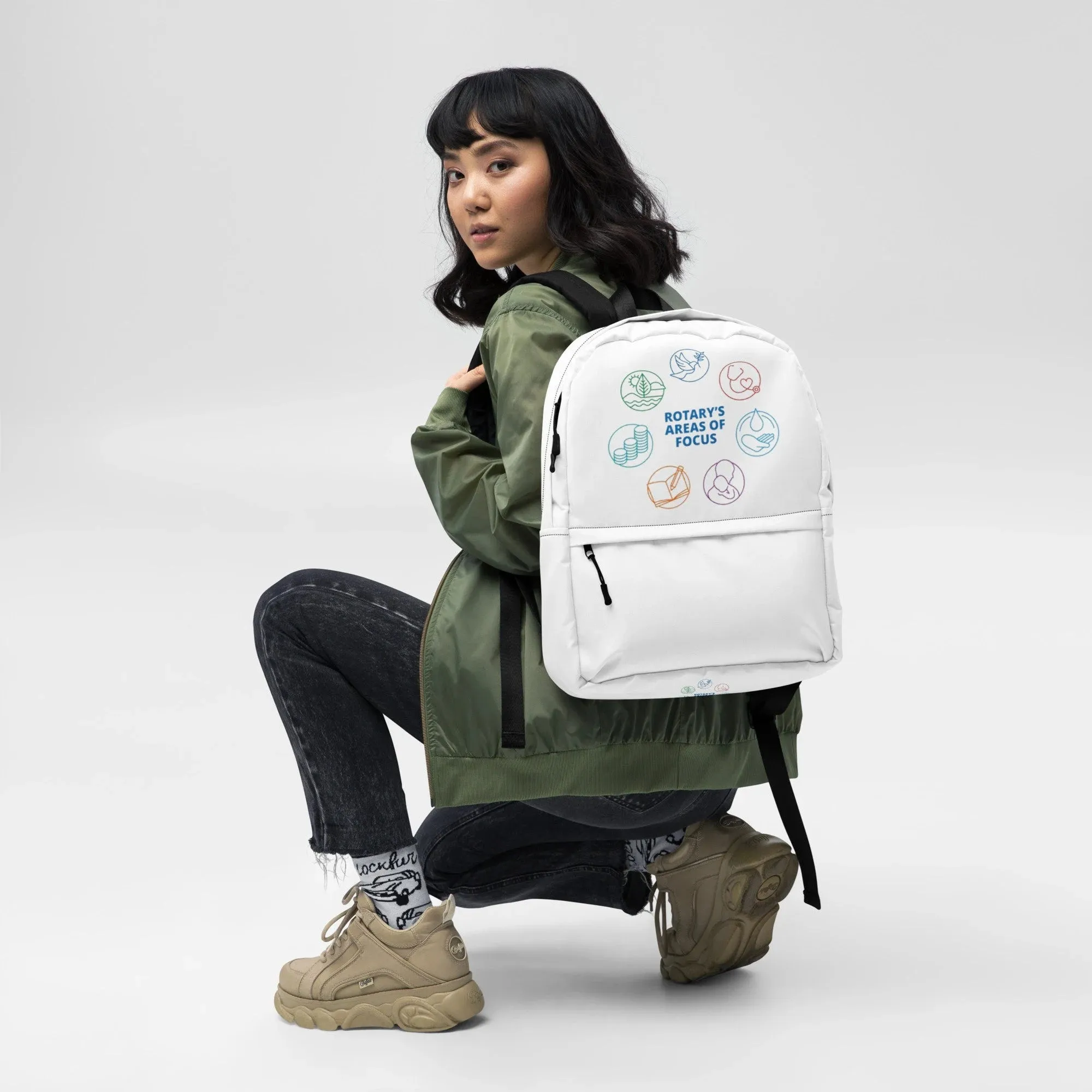 Rotary Club Backpack | Custom Unisex Backpack for Travel, School, and Sports | Personalized Rotary Club Merchandise
