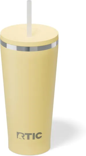 RTIC 20oz Everyday Tumbler Insulated Stainless Steel Portable Travel Coffee Cup with Straw, Spill-Resistant Lid, BPA-Free, Hot and Cold Drink, Ceramic Lining, Sunlight
