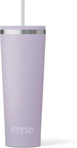 RTIC 28oz Everyday Tumbler Insulated Stainless Steel Portable Travel Coffee Cup with Straw, Spill-Resistant Lid, BPA-Free, Hot and Cold Drink, Ceramic Lining, Dusty Lilac